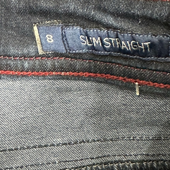 Women's Seven7 8 Medium Jean Jeans Denim Navy Blue Stretch Slim Straight NWOT - Picture 10 of 11